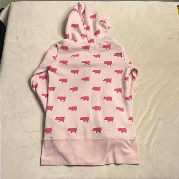 *Rare!* Primp Pink Rhinestone Pig Full Zip Hoodie, sz L - Picture 9 of 13